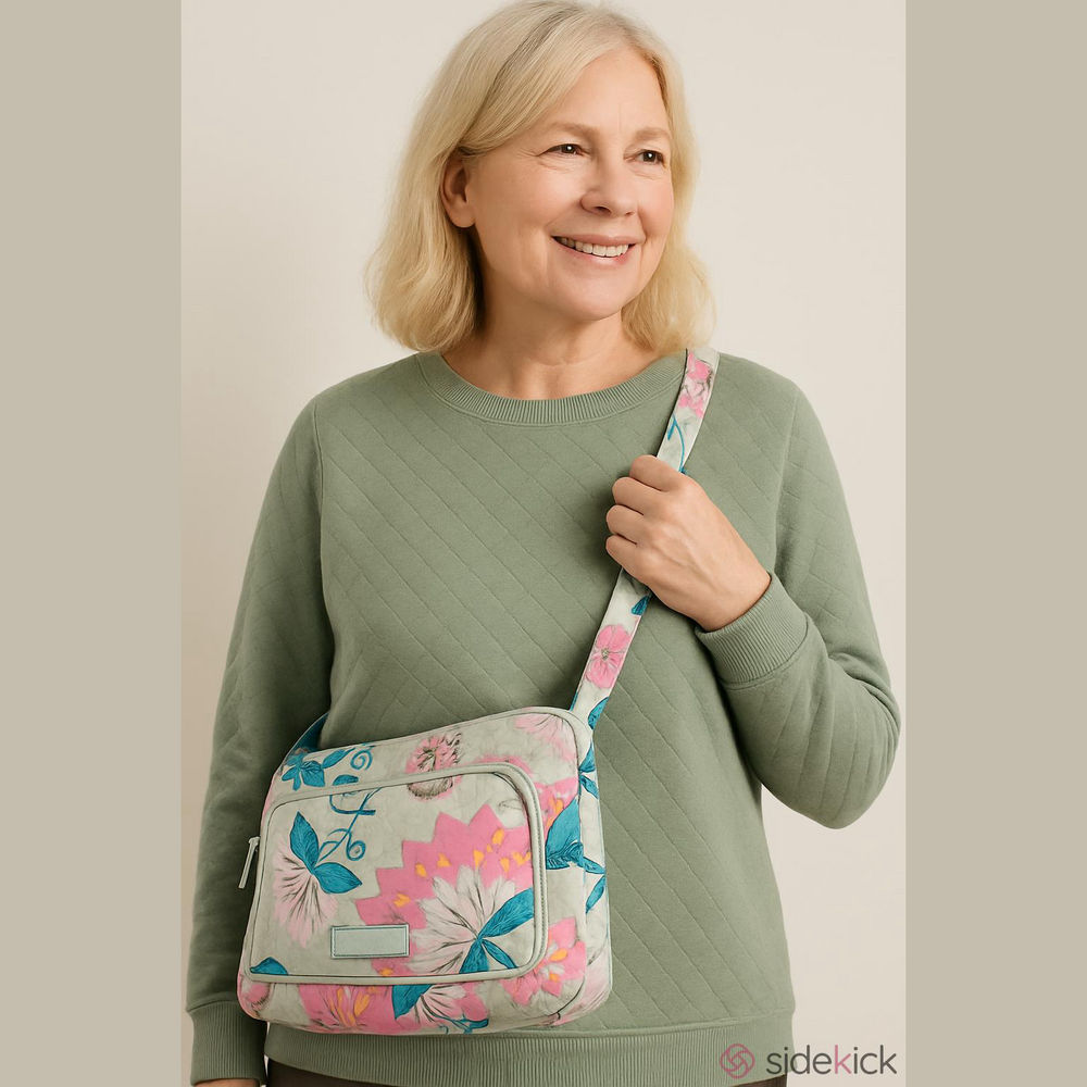 Vera Bradley Shoulder Bag Pink Blue Quilted